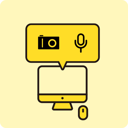 パソコンにカメラとマイク機能